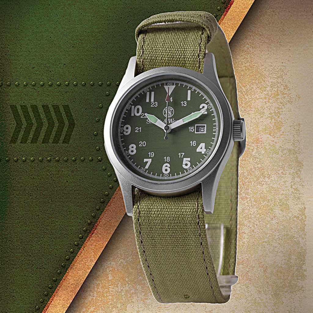 Smith & Wesson Military Watch - Olive Drab 3 Changeable Straps
